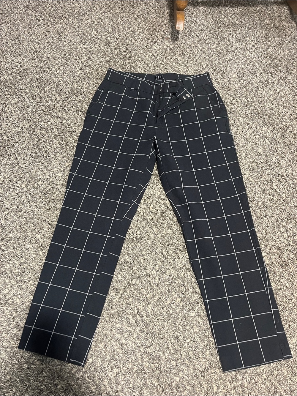 GAP women’s  Black Windowpane Chinos